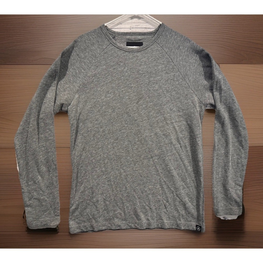 Aether Mens Shirt Sz L Gray Cotton Stretch Long Sleeve Crewneck Casual Apparel